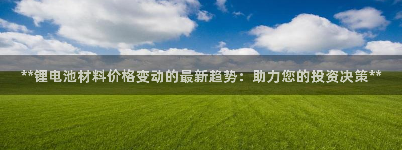 尊龙现金d88：**锂电池材料价格变动的最新趋势：助力您的投资决策**
