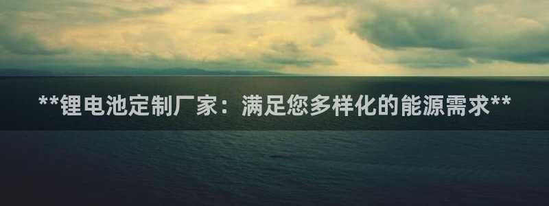 尊龙网站下分慢：**锂电池定制厂家：满足您多样化的能源需求**