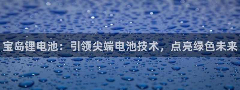 凯时app赢AG发财网来就送38：宝岛锂电池：引领尖端电池技术，点亮绿色未来